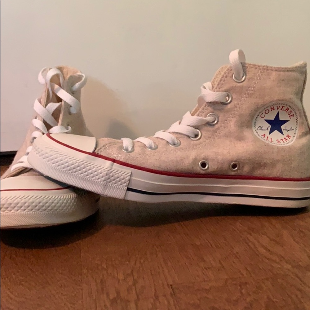 Tan High Top Converse (unique!!!)